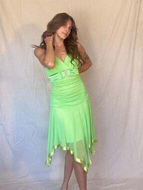 90s/Y2K Green Whimsical Tinkerbell Taboo Fairy Dress